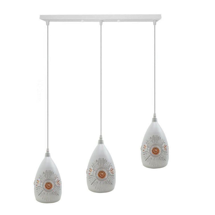 World Menagerie Shreve 3Light Kitchen Island Cylinder Pendant
